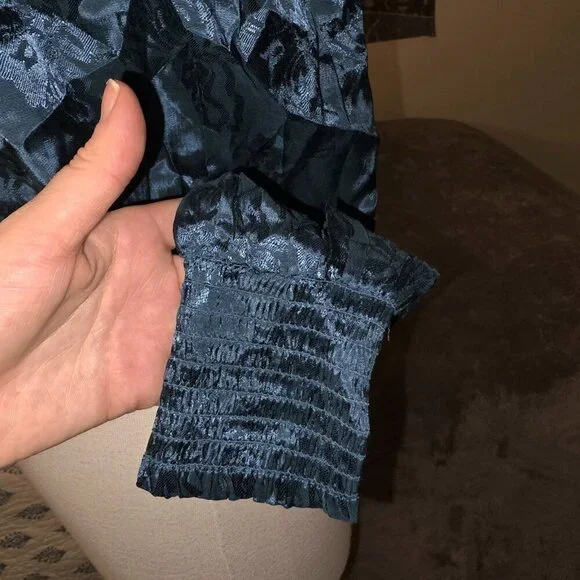 Band Of The Free Camille Wrap Crop Top Boho Teal NWT Medium - Picture 6 of 16